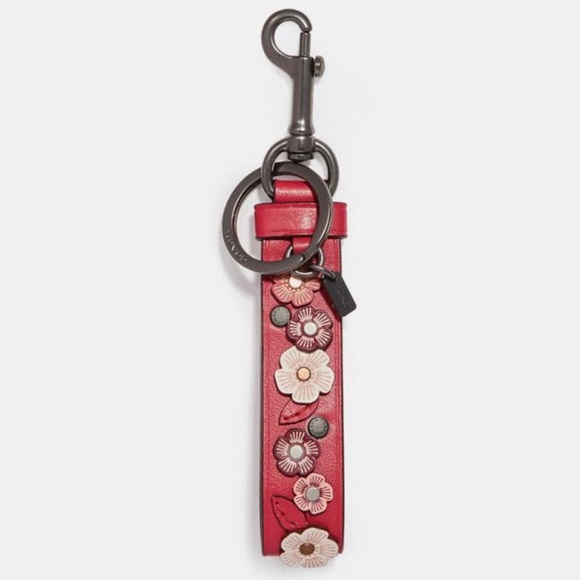 Coach- *SOLD* Tea Rose Applique Loop Charm 🌺 - Picture 1 of 4